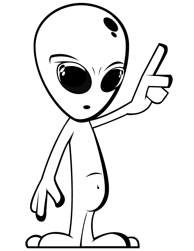 Free Trippy Alien Coloring Page