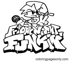 Friday Night Funkin Coloring Page
