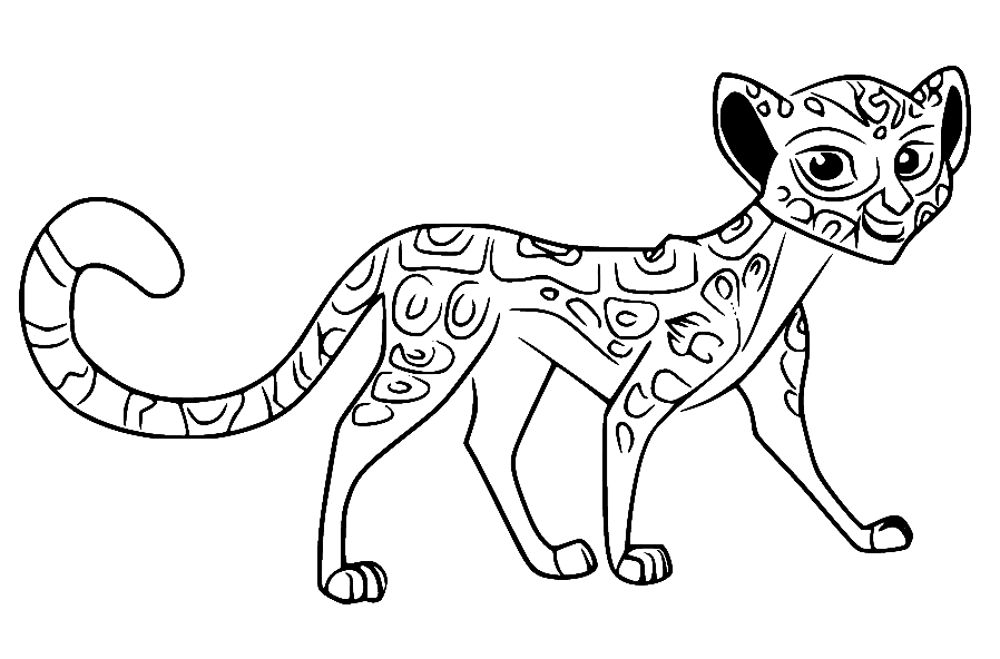 Fuli Cheetah Coloring Page