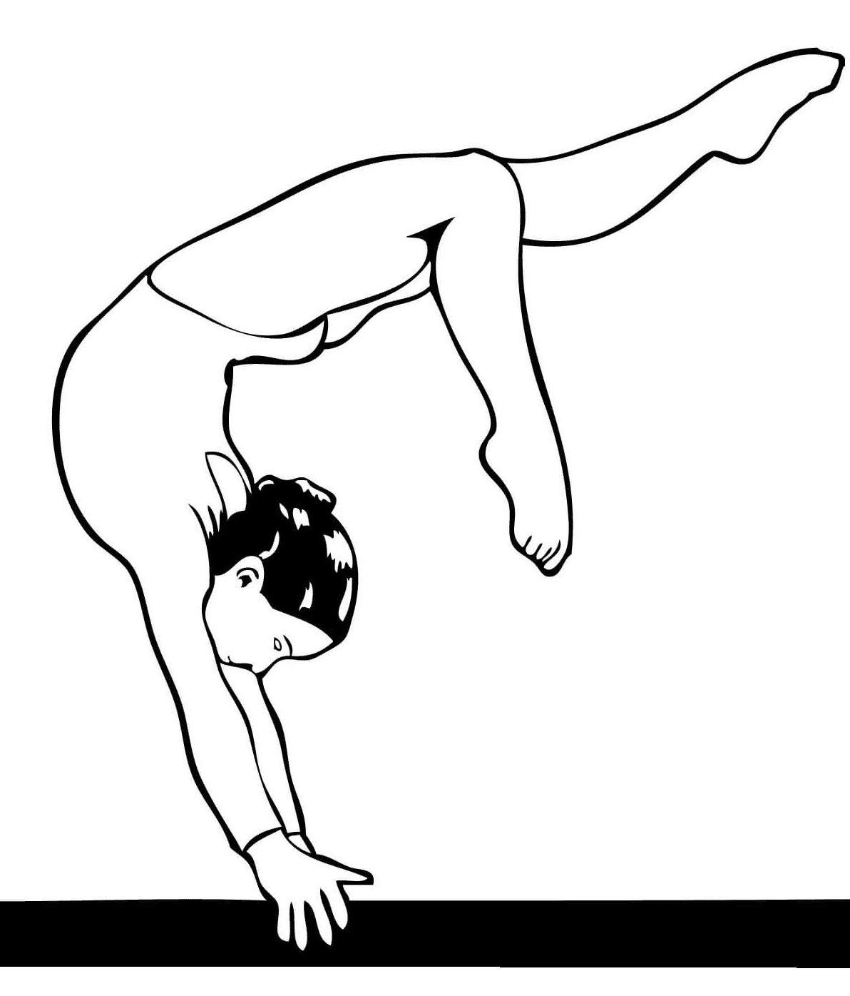 Full Turn on Balance Beam Coloring Pages