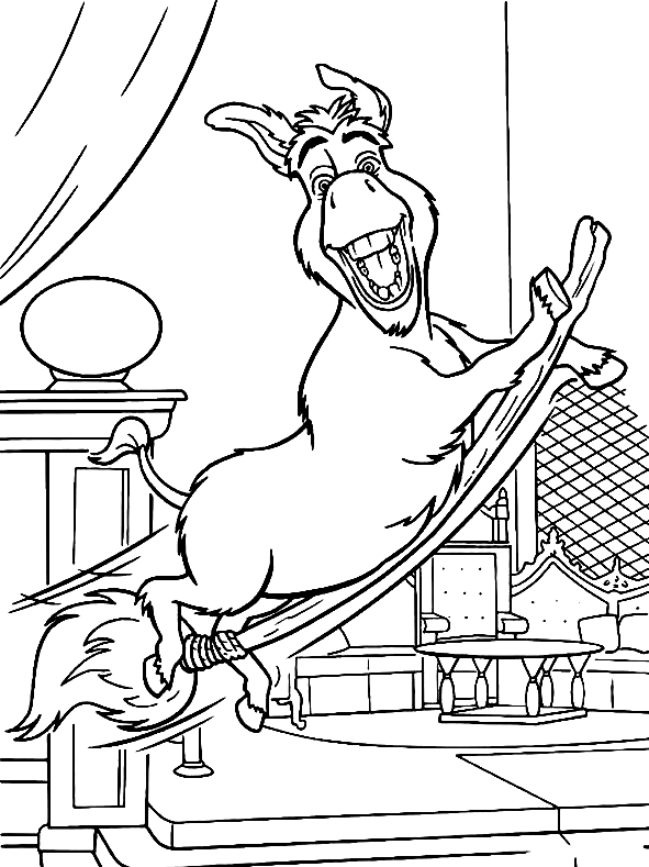 Fun Donkey from Shrek Coloring Page