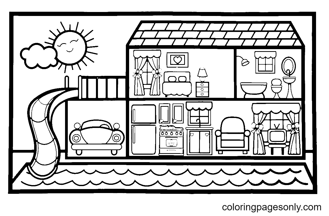 Fun House Coloring Page