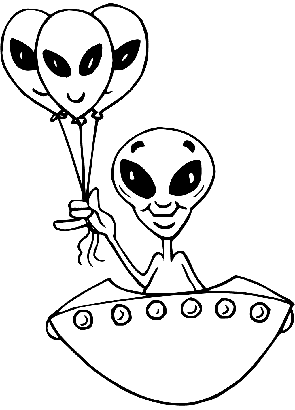 Kleurplaat van grappige alien