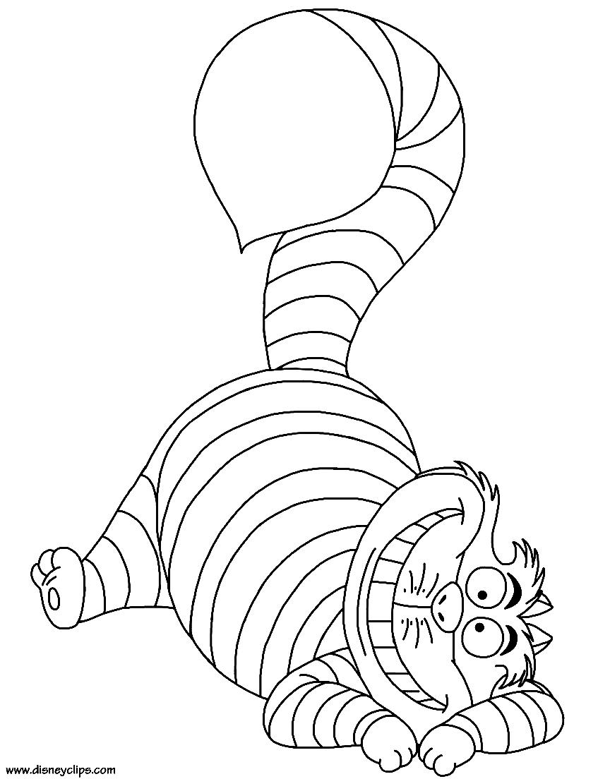 Funny Cheshire Cat Coloring Pages