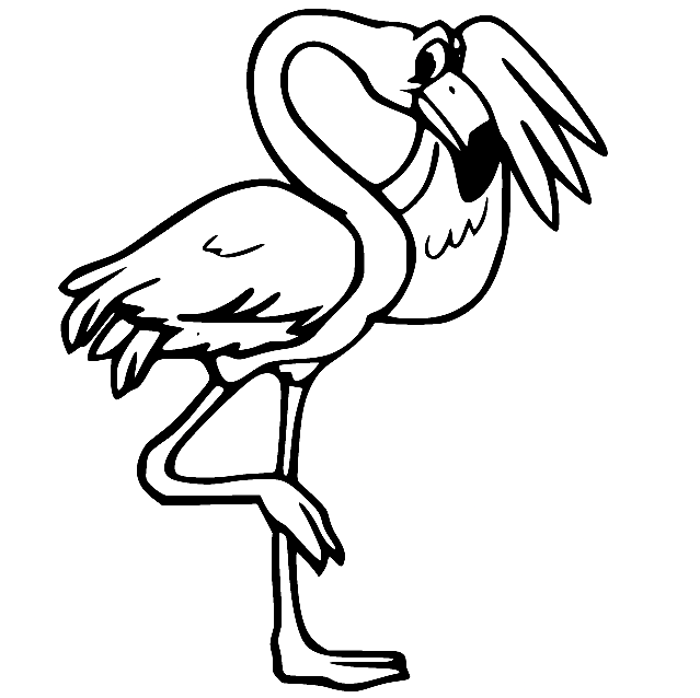 Funny Flamingo Coloring Pages