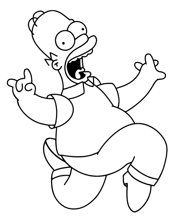Grappige Homer Simpson Kleurplaat