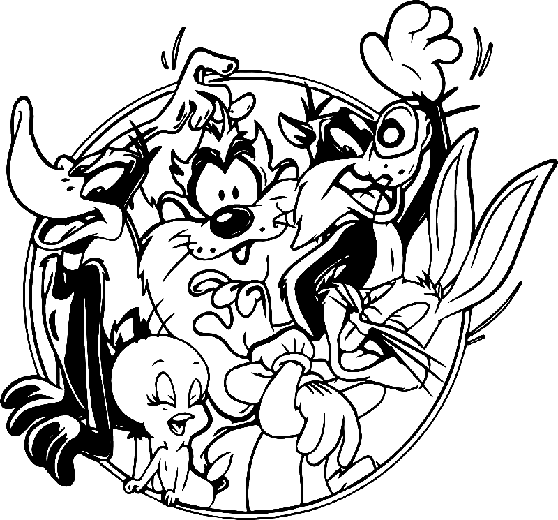 Funny Looney Tunes Coloring Page