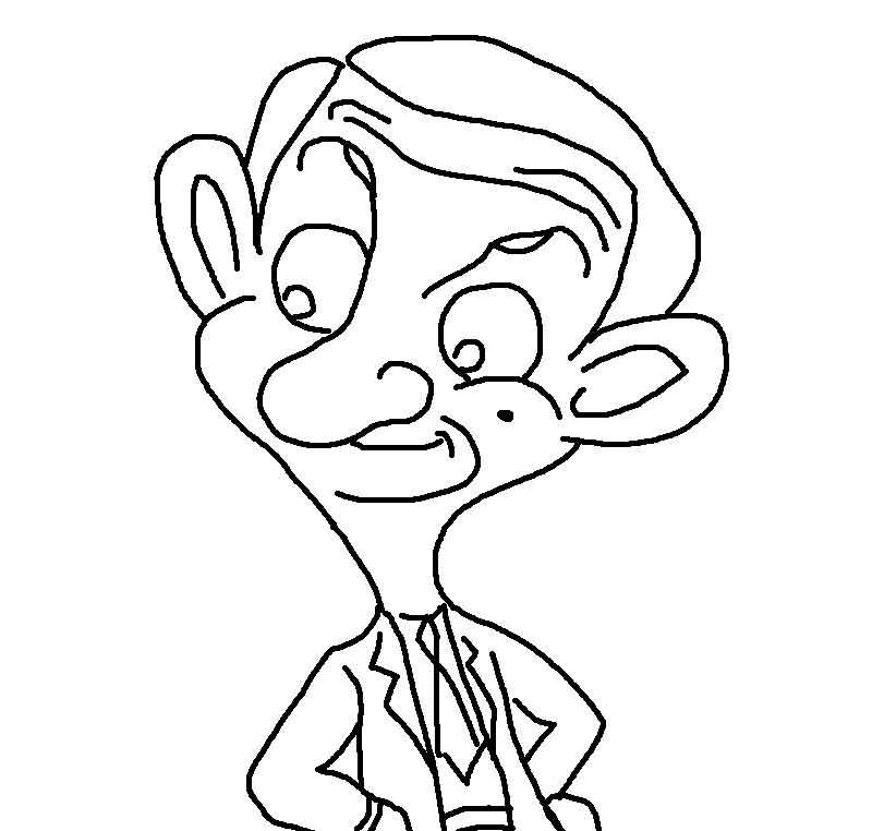 Funny Mr Bean Coloring Page