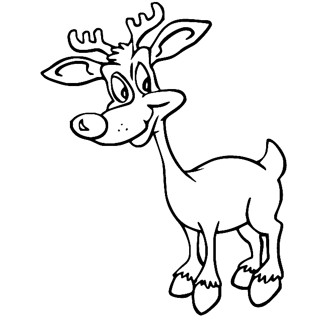 Funny Rudolph Coloring Page