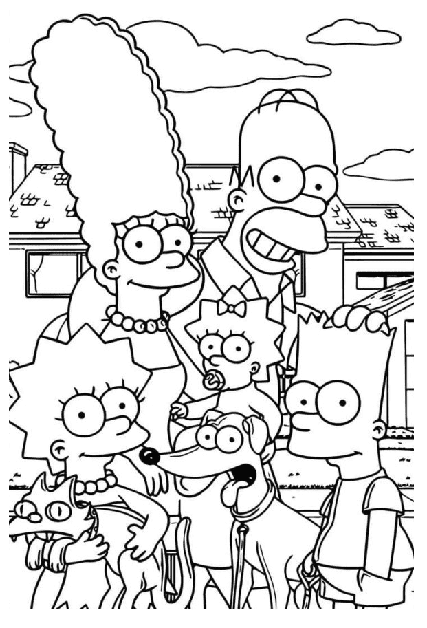 Grappige Simpson-familie van Simpsons
