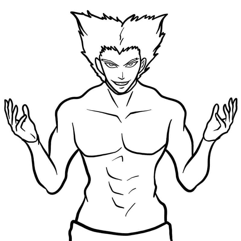 Garou from One Punch Man Coloring Page