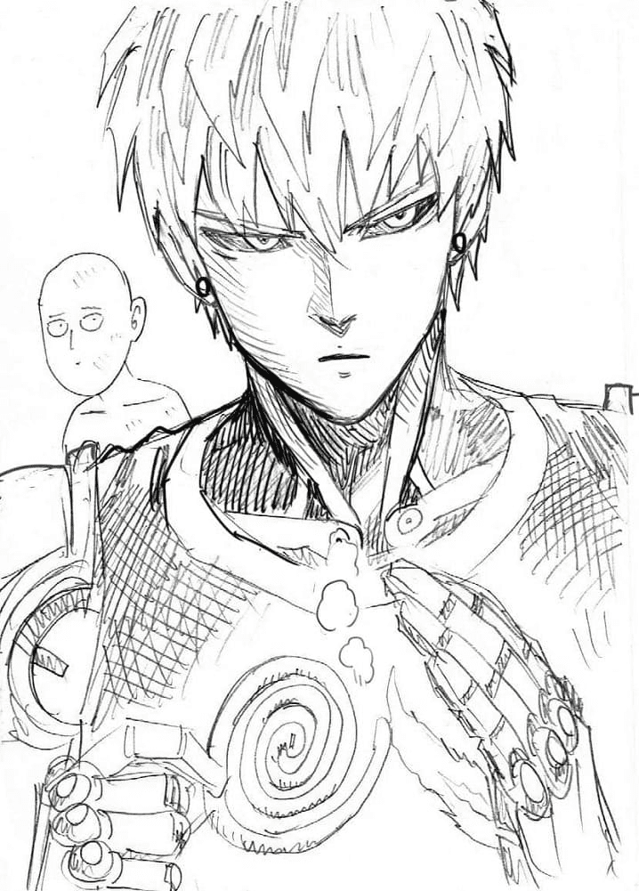 Genos and Saitama from One-Punch Man