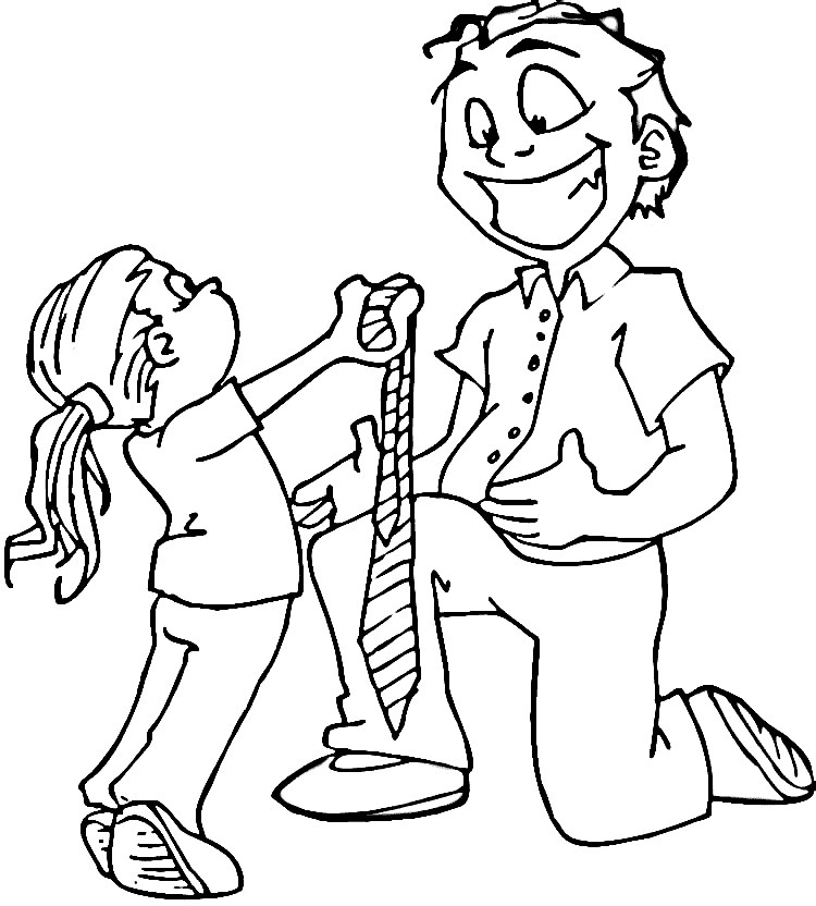 Gift for Daddy Coloring Page