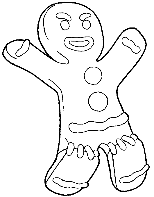 Gingerbread from Shrek Coloring Page