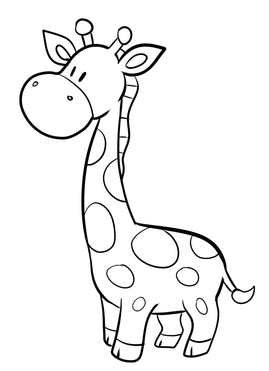 Giraffe for Children Coloring Page