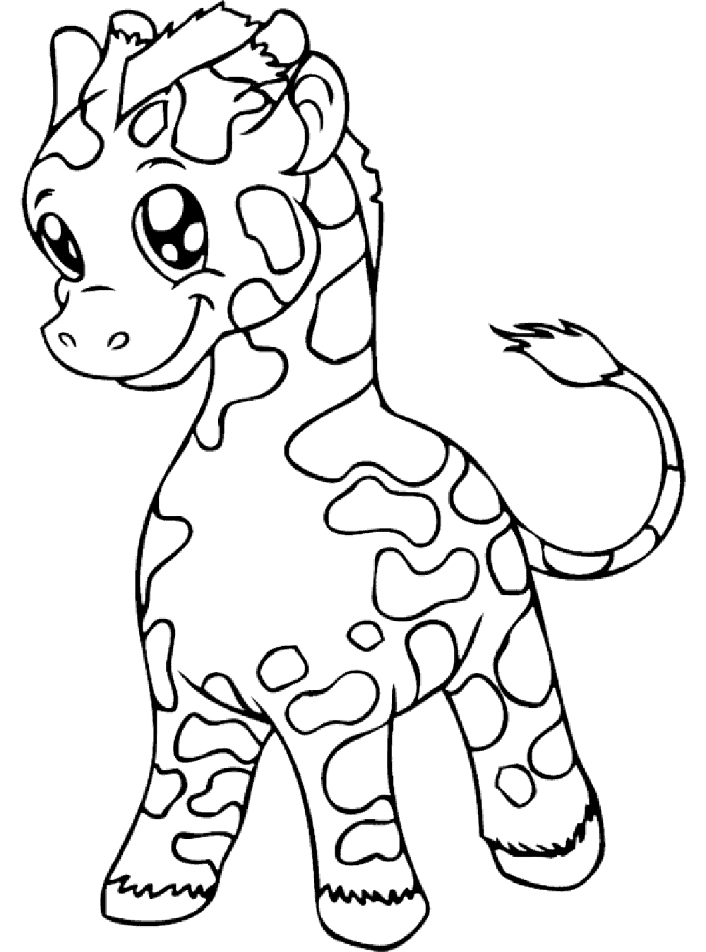 Giraffes Kids Coloring Page