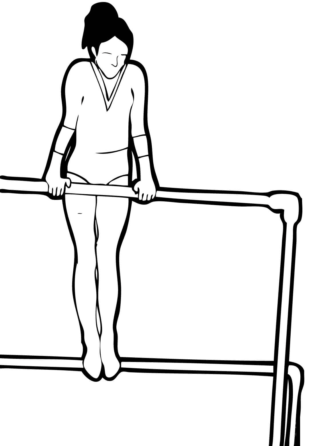 Girl on Uneven Bars Coloring Page
