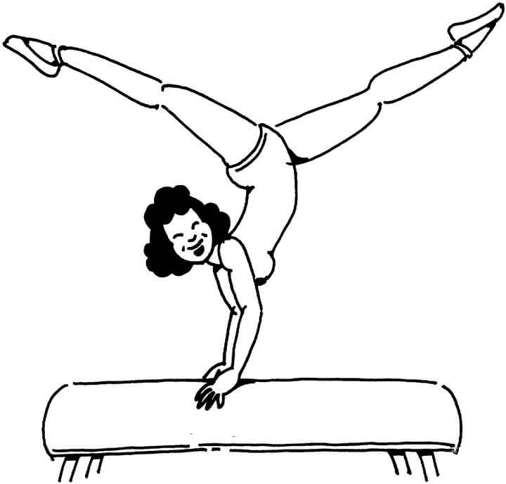 Girl on the Pommel Horse Coloring Page