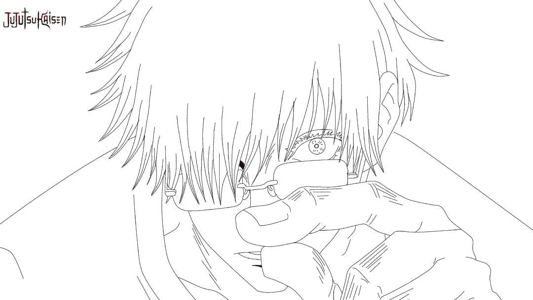 Gojo with glasses Coloring Page