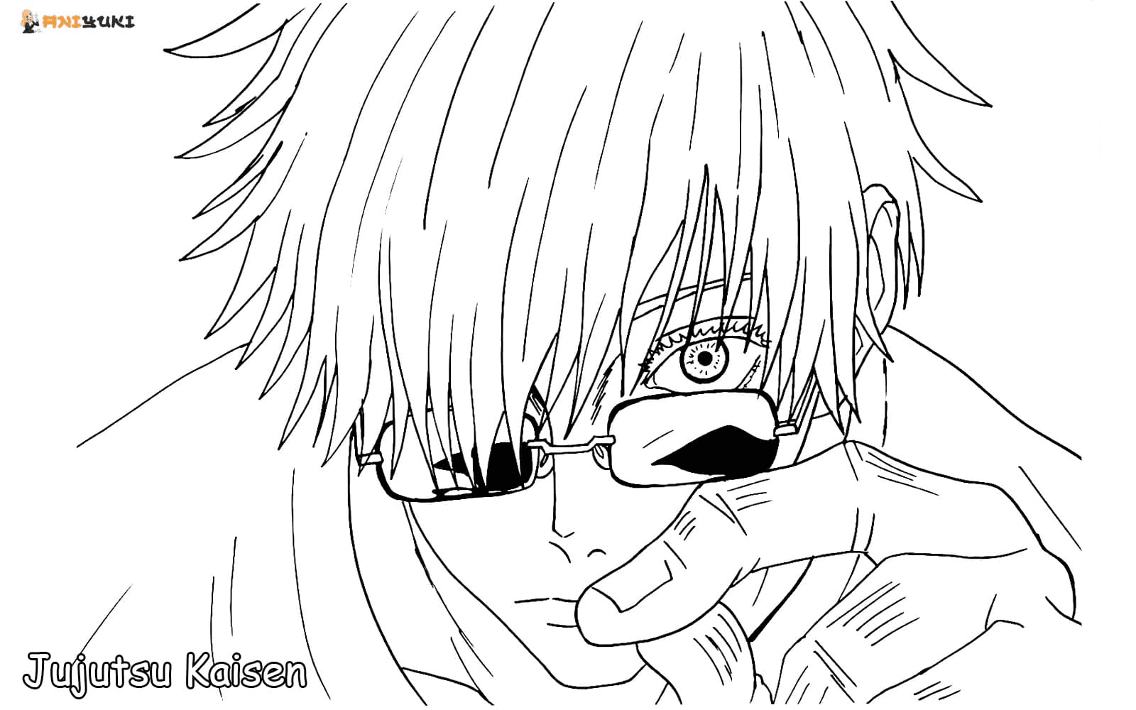 Gojo without Mask Coloring Page