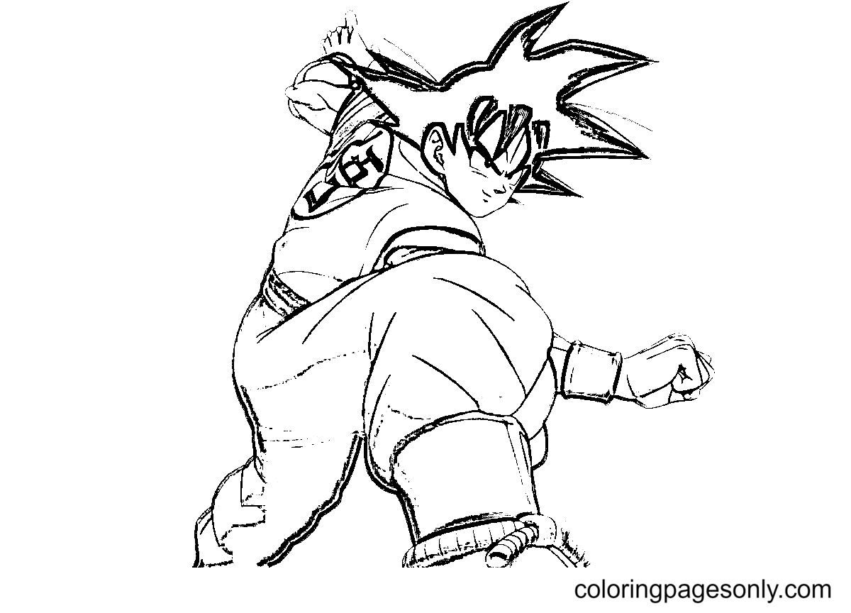 Goku Super Hero Dragon Ball Coloring Page