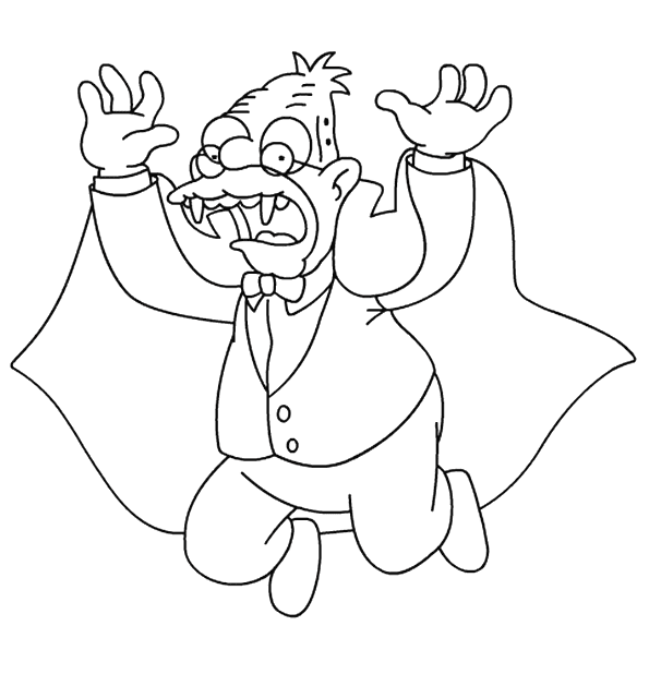 Grandpa is a Vampire bat for Halloween Coloring Page