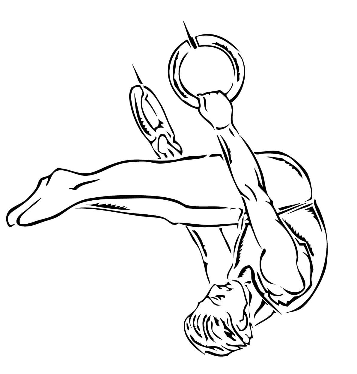 Gymnastic Ring Performance to Print Coloring Page