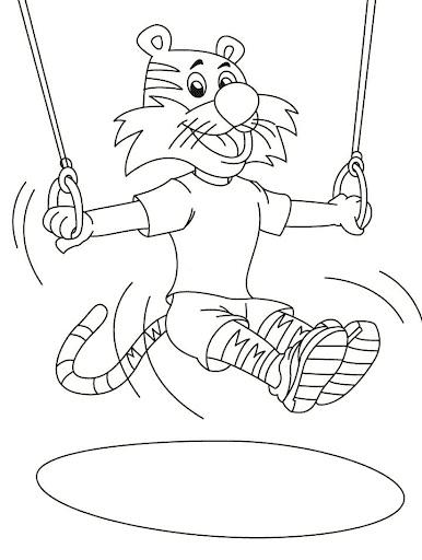 Gymnastic Ring Performance Coloring Page