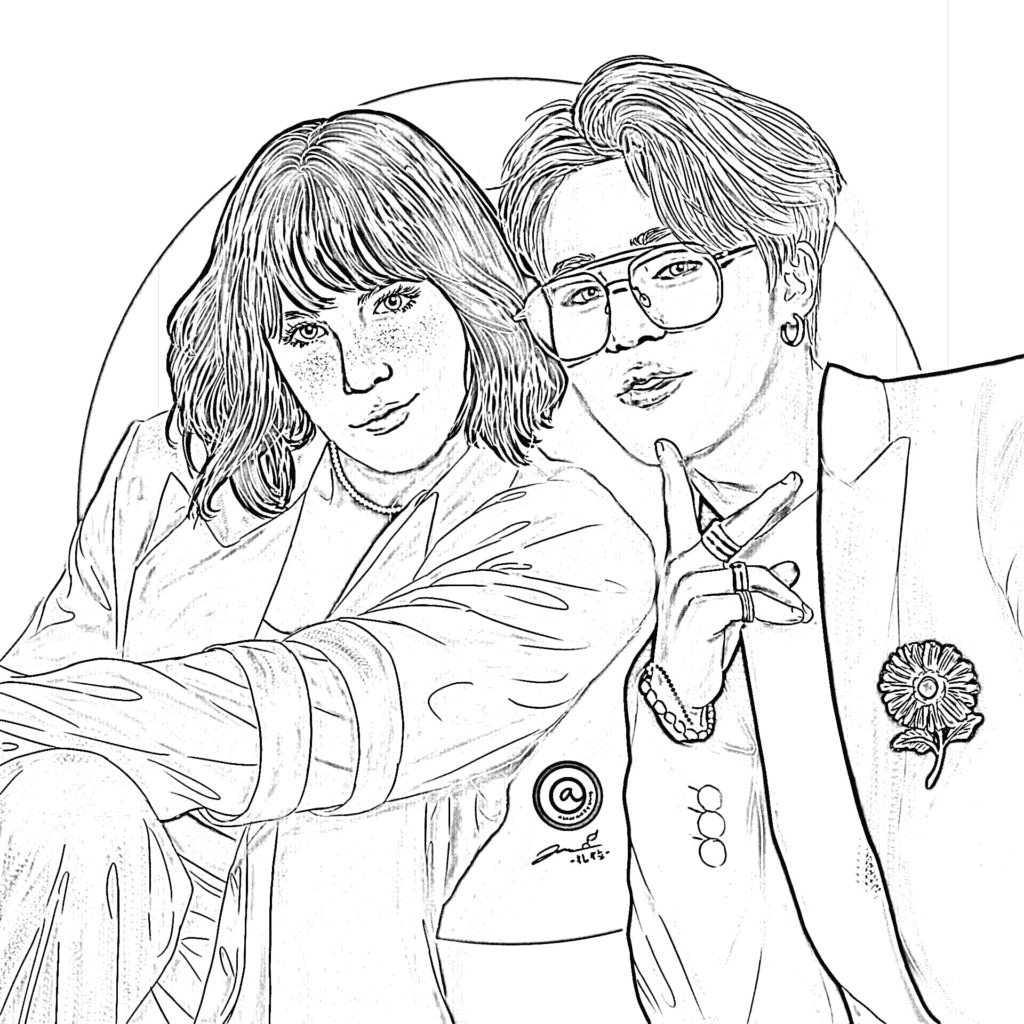 Halsey and Jimin Coloring Page