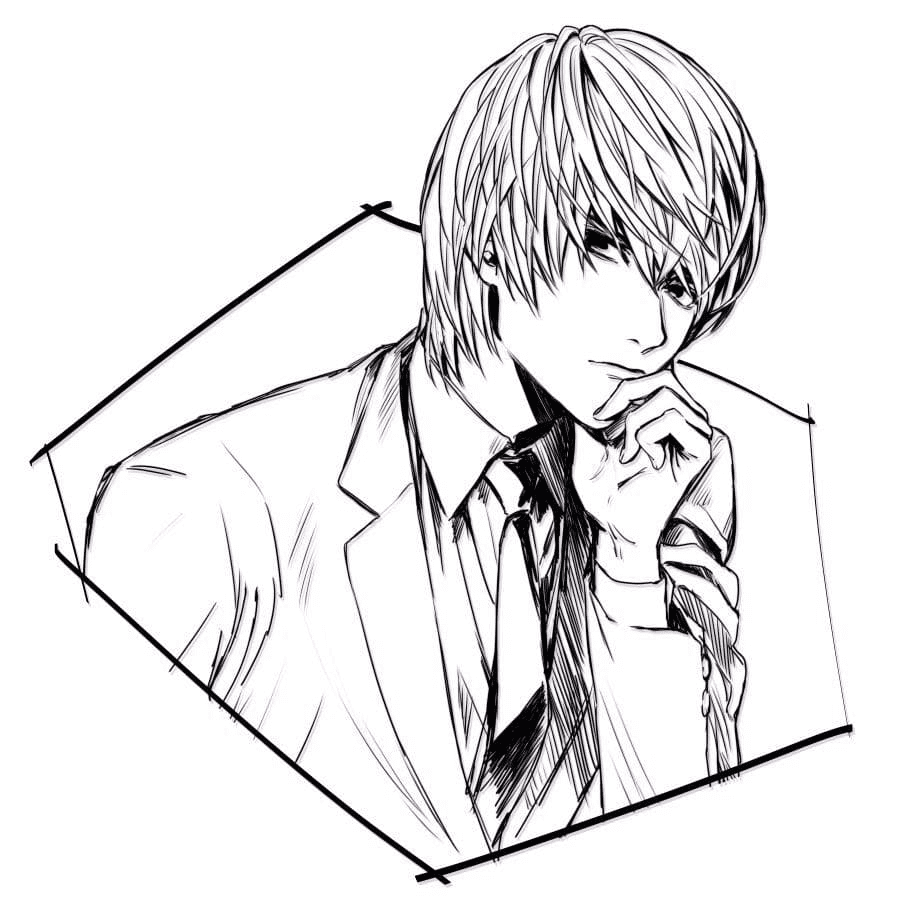 Handsome Yagami Coloring Pages