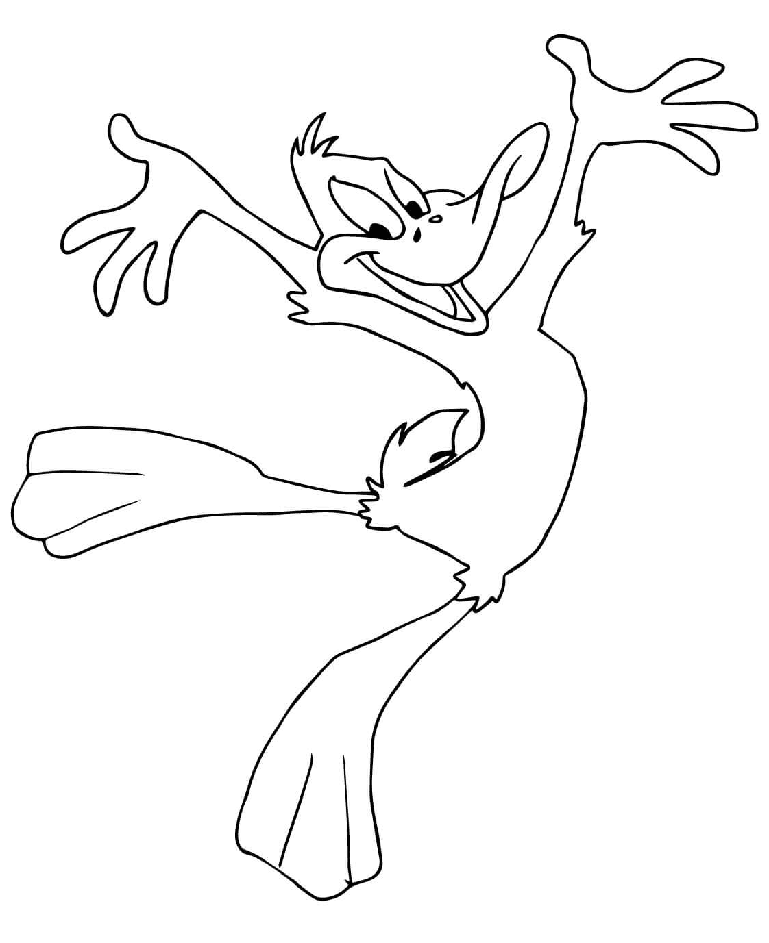 Happy Daffy Duck Coloring Page