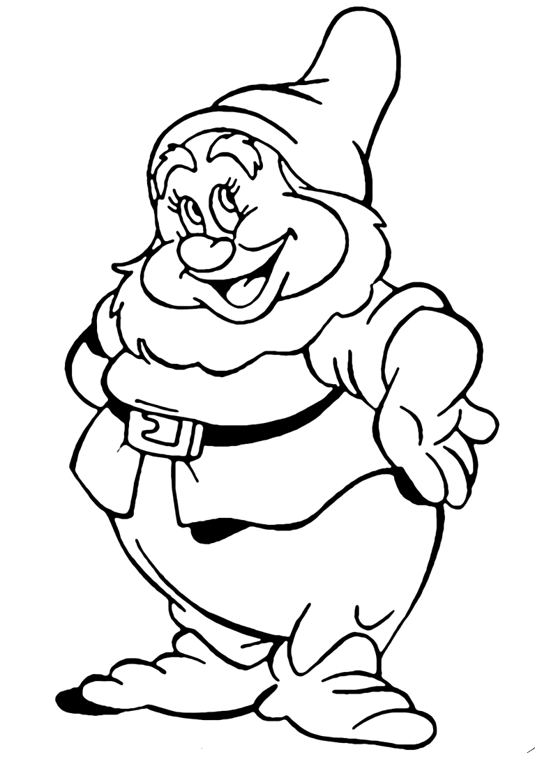 Happy Dwarf Coloring Pages