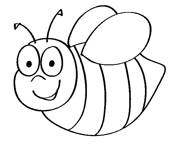 Happy Honey Bee Coloring Page