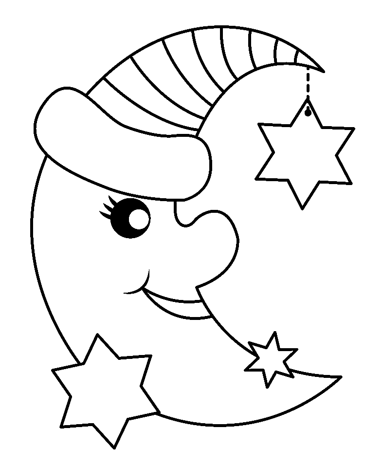 Happy Moon Coloring Pages
