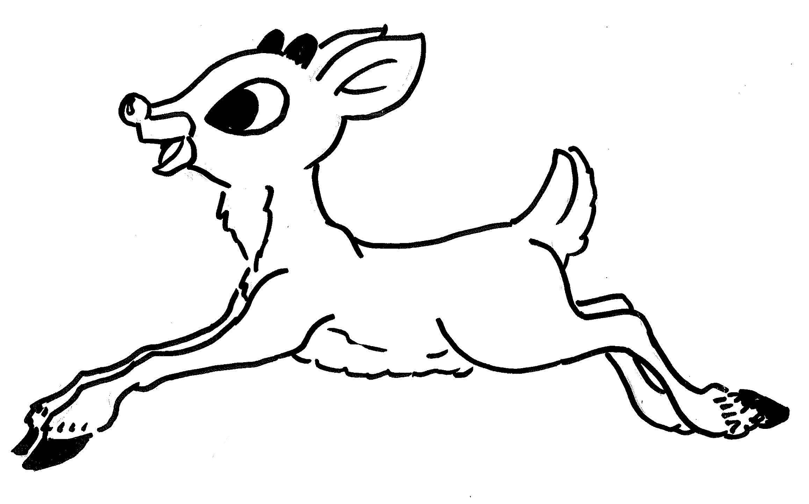 Happy Rudolph Coloring Page