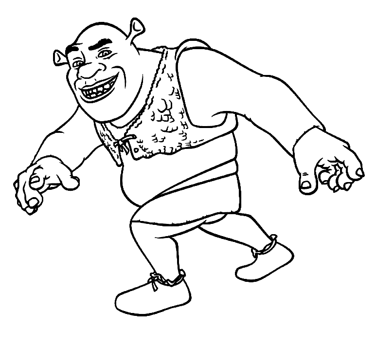 Happy Shrek Coloring Pages