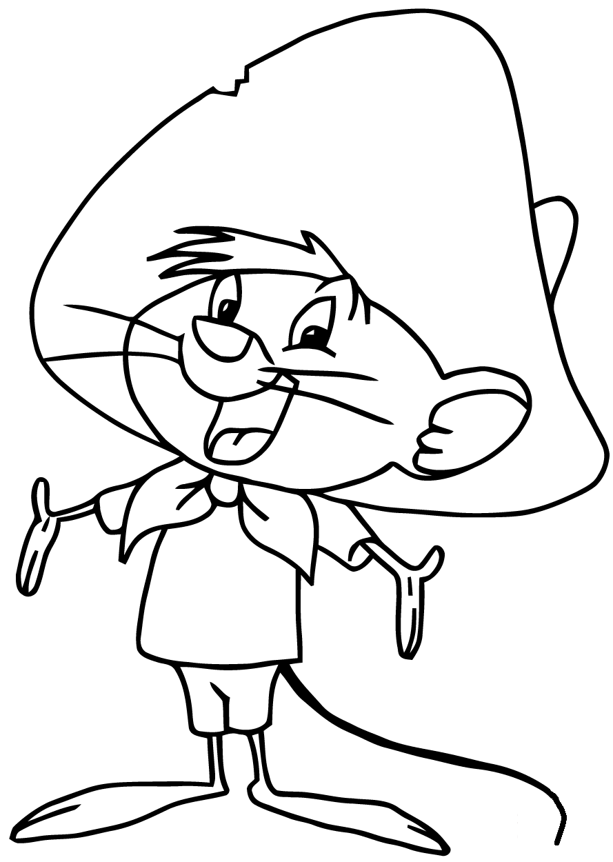 Happy Speedy Gonzales Coloring Pages