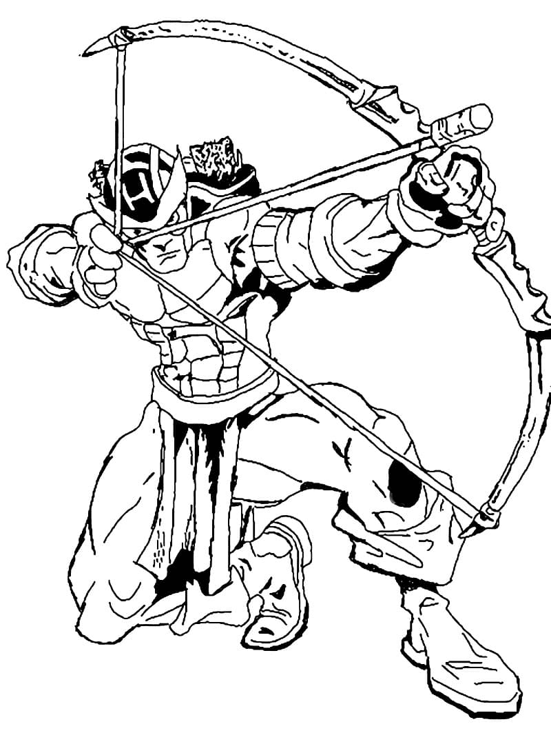 Hawkeye Action Coloring Page