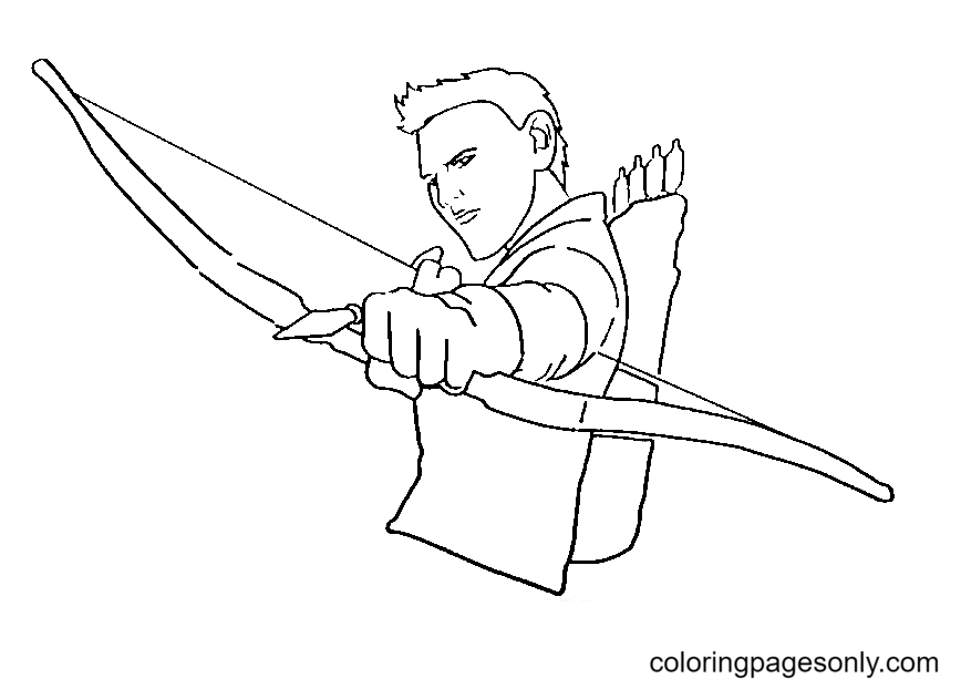 Hawkeye The Avenger Coloring Page