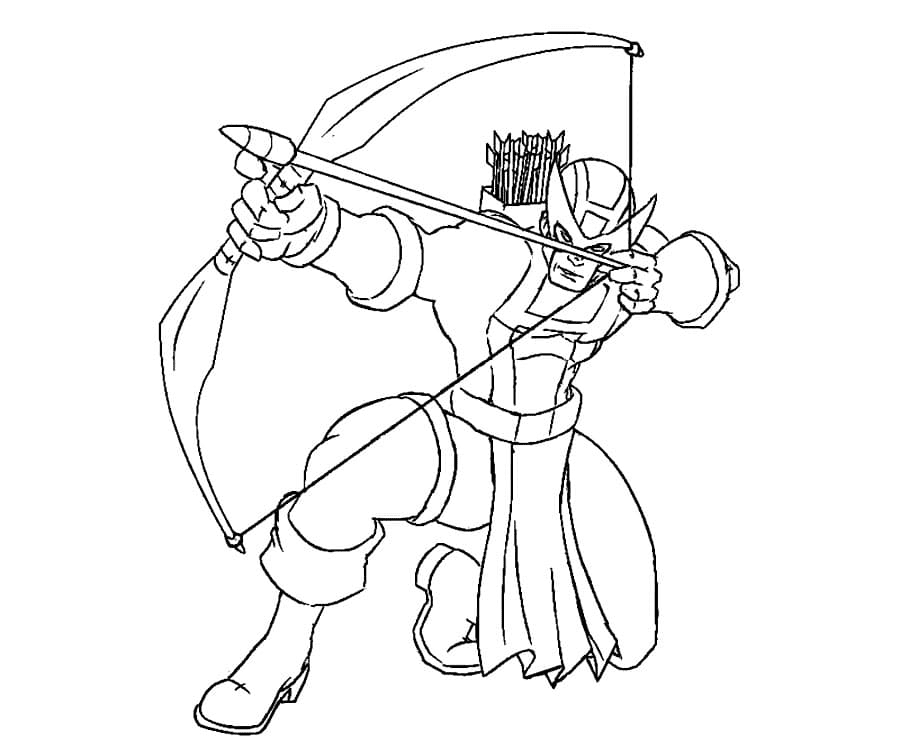 Desenho de Gavião Arqueiro de Vingadores Ultimato para colorir