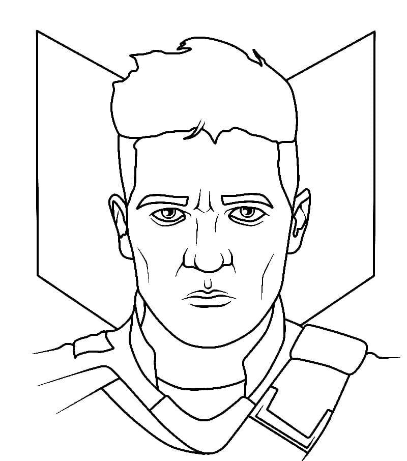 Hawkeye’s Face Coloring Page
