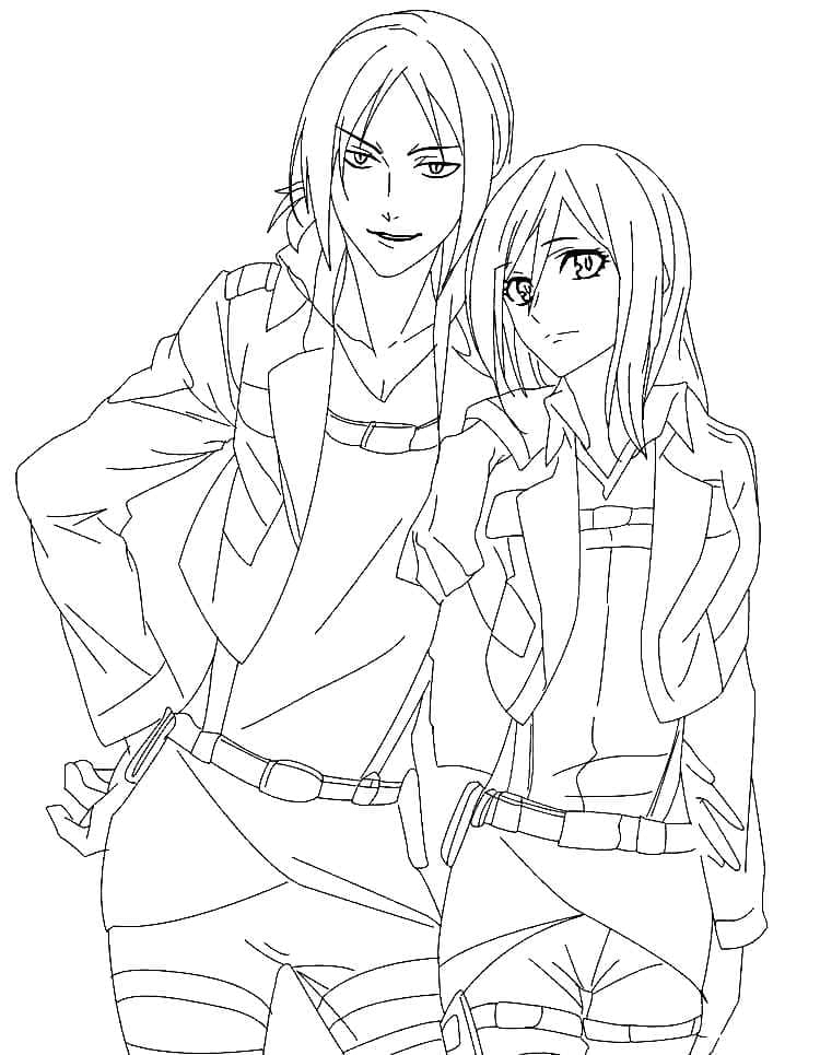 Historia And Mikasa Coloring Pages
