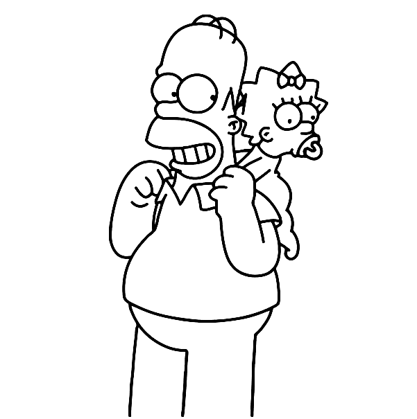 Homer And Maggie Coloring Pages