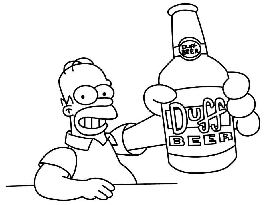 Homero Simpson bebiendo de Los Simpson
