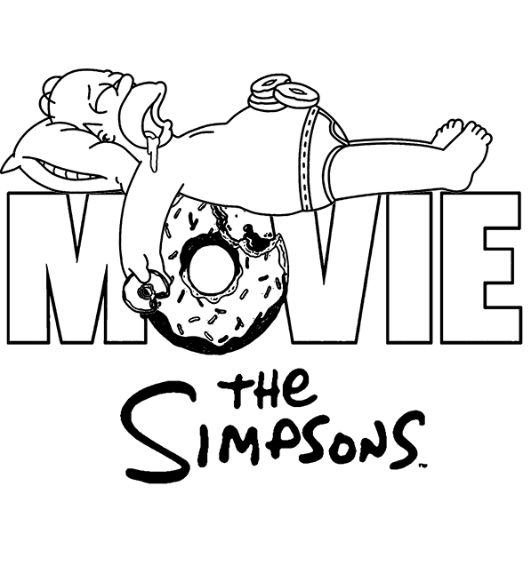 Homer Simpson avec le logo des Simpsons
