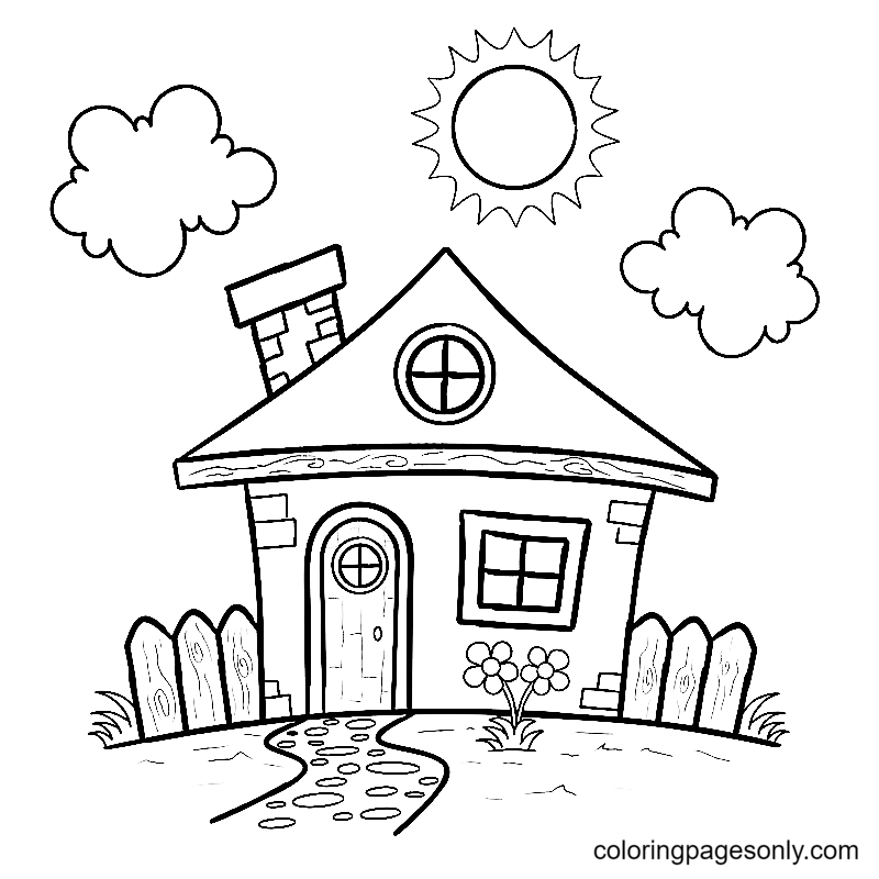 House for Children Coloring Page