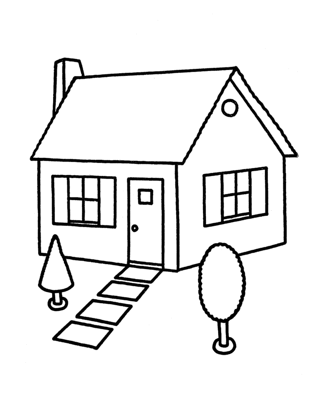 House for Kids Printable Coloring Page