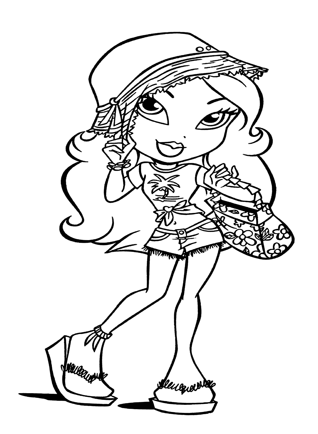 Jade Bratz Going To Picnic Coloring Page