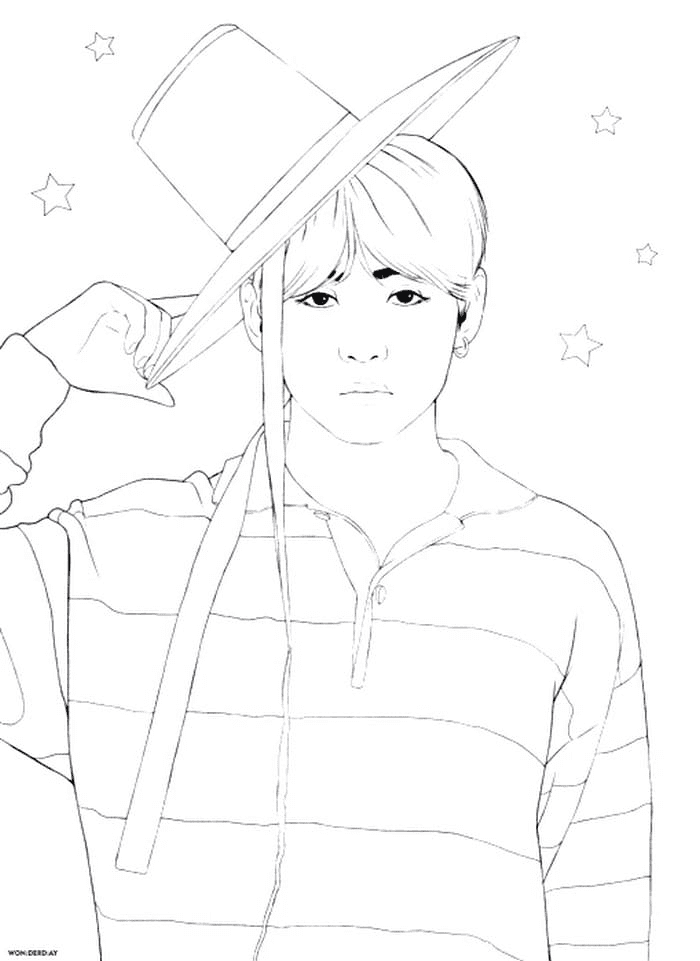Jimin the wizard Coloring Page