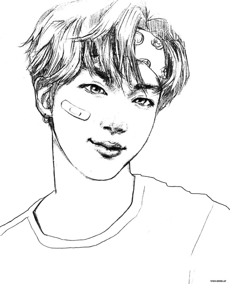 Jungkook from BTS Coloring Page